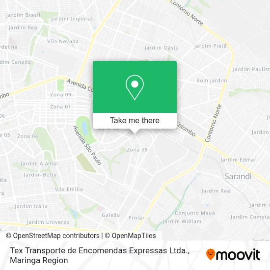 Tex Transporte de Encomendas Expressas Ltda. map
