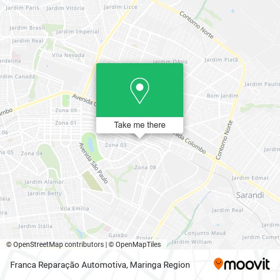 Mapa Franca Reparação Automotiva