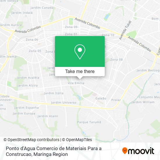 Ponto d'Agua Comercio de Materiais Para a Construcao map