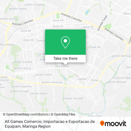 All Games Comercio, Importacao e Exportacao de Equipam map