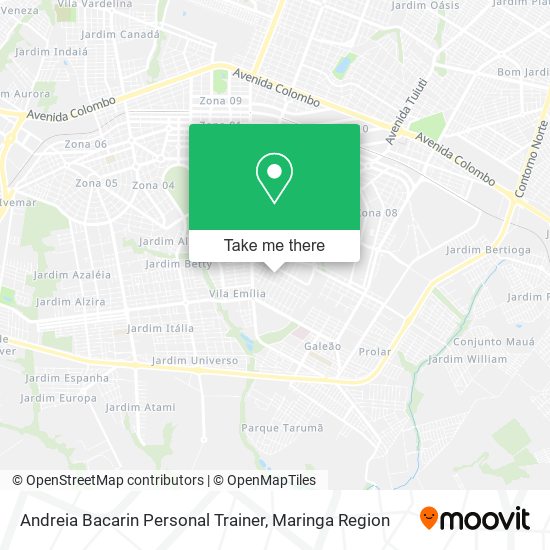 Andreia Bacarin Personal Trainer map