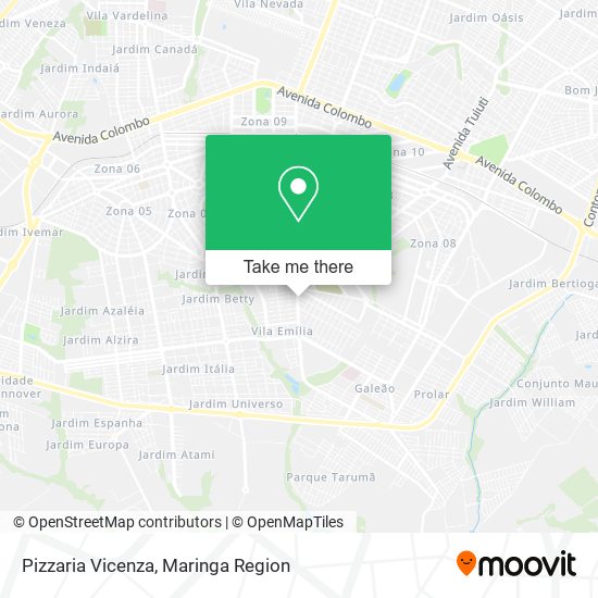 Mapa Pizzaria Vicenza