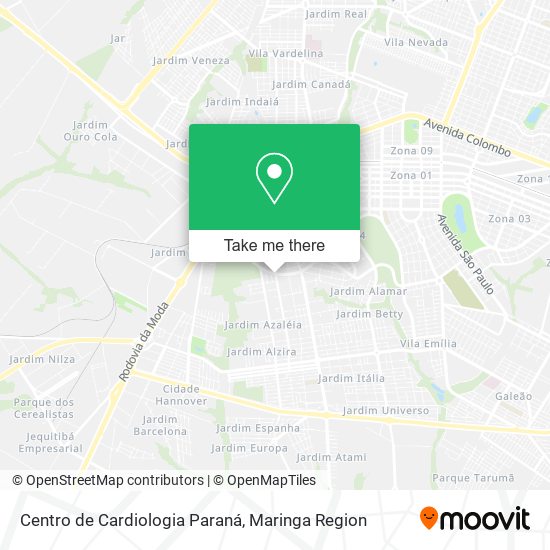 Mapa Centro de Cardiologia Paraná