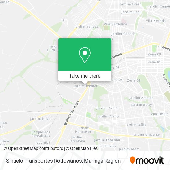 Mapa Sinuelo Transportes Rodoviarios