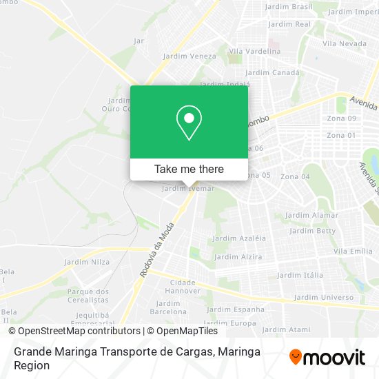 Grande Maringa Transporte de Cargas map