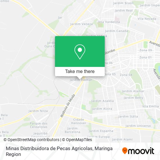 Mapa Minas Distribuidora de Pecas Agricolas