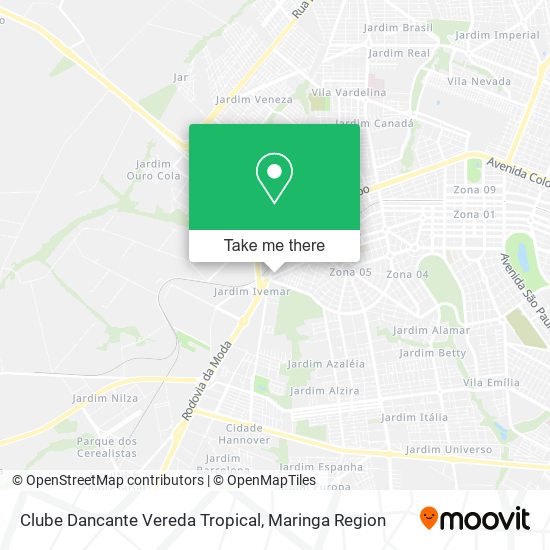 Mapa Clube Dancante Vereda Tropical