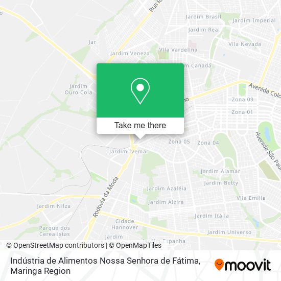 Mapa Indústria de Alimentos Nossa Senhora de Fátima