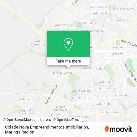 Mapa Cidade Nova Empreendimentos Imobiliarios