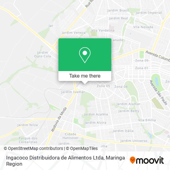 Ingacoco Distribuidora de Alimentos Ltda map