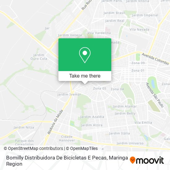 Mapa Bomilly Distribuidora De Bicicletas E Pecas