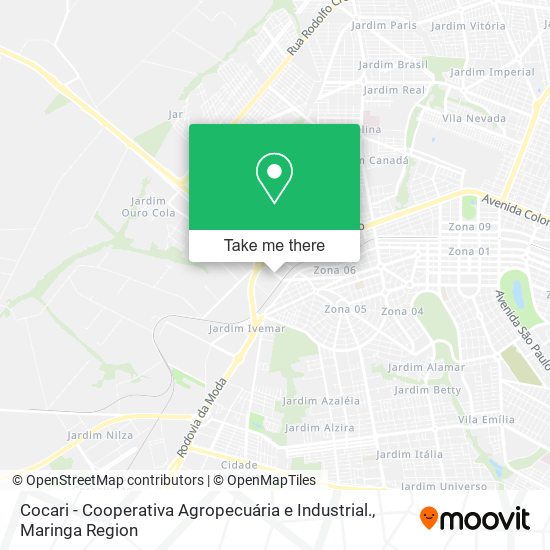 Mapa Cocari - Cooperativa Agropecuária e Industrial.