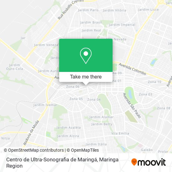 Mapa Centro de Ultra-Sonografia de Maringá