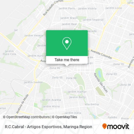 R.C.Cabral - Artigos Esportivos map