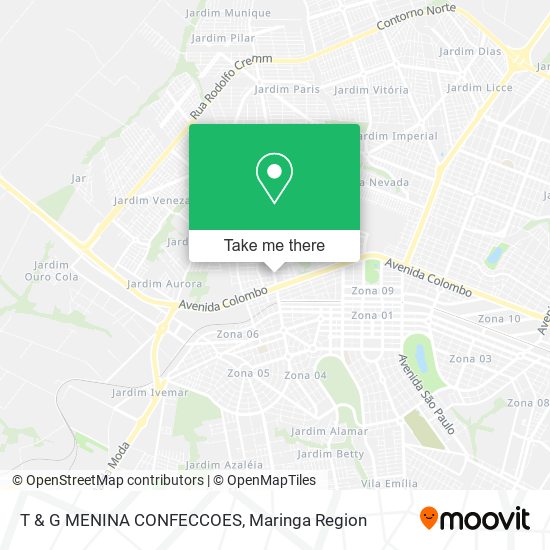 T & G MENINA CONFECCOES map