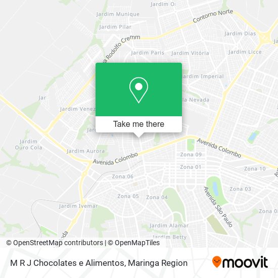 Mapa M R J Chocolates e Alimentos