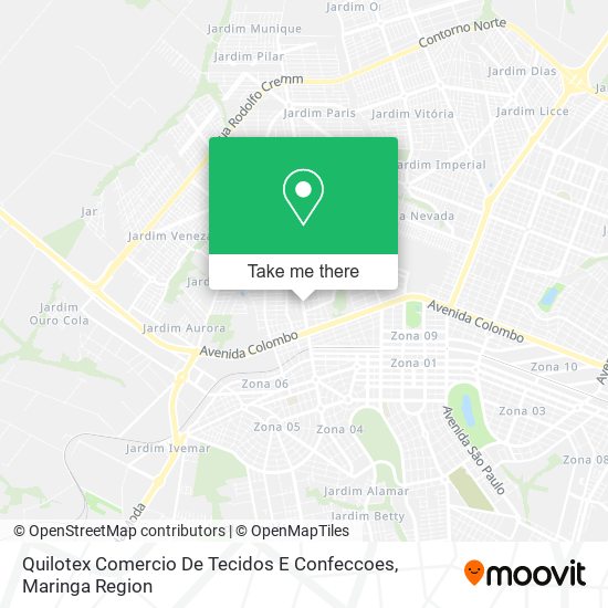 Quilotex Comercio De Tecidos E Confeccoes map