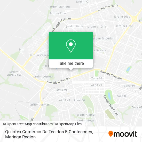 Quilotex Comercio De Tecidos E Confeccoes map