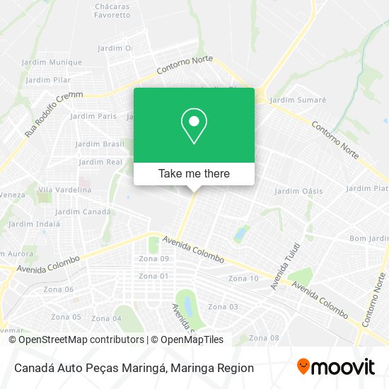 Mapa Canadá Auto Peças Maringá