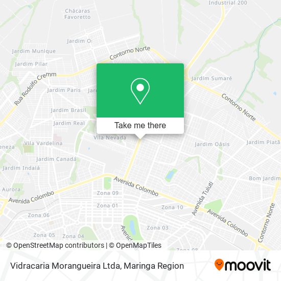 Mapa Vidracaria Morangueira Ltda