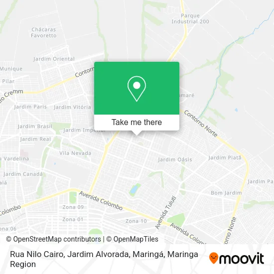 Rua Nilo Cairo, Jardim Alvorada, Maringá map