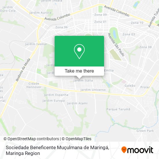 Sociedade Beneficente Muçulmana de Maringá map