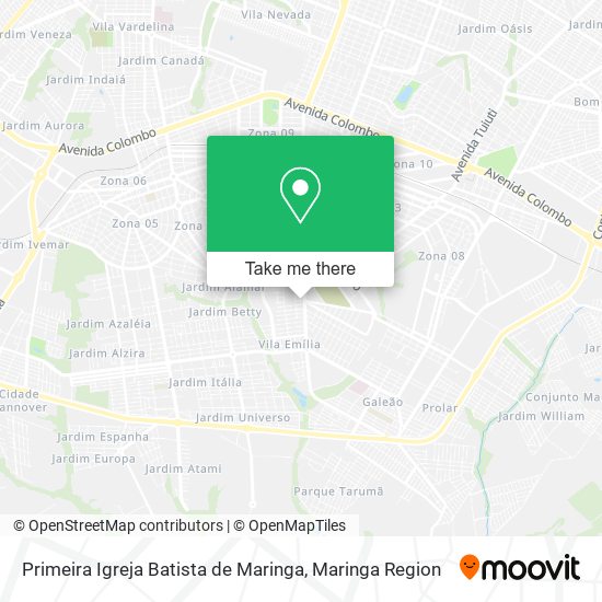 Mapa Primeira Igreja Batista de Maringa