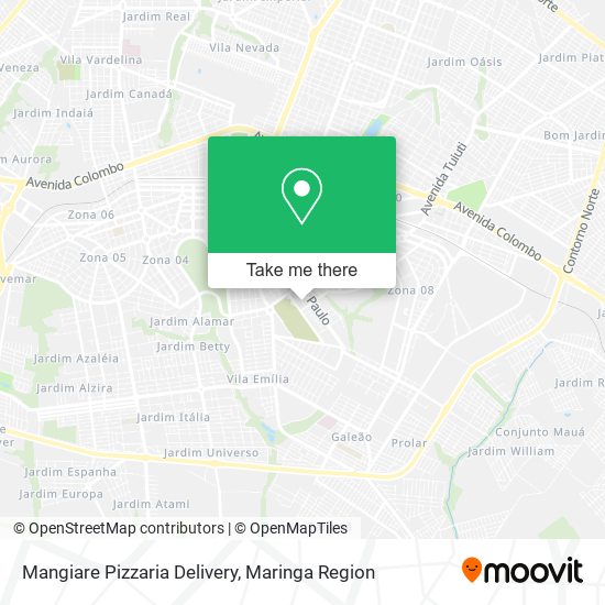 Mangiare Pizzaria Delivery map