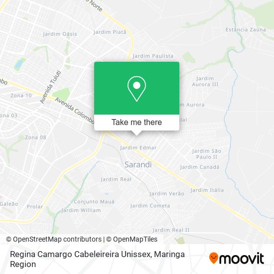 Mapa Regina Camargo Cabeleireira Unissex