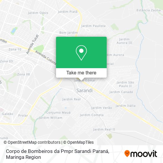 Corpo de Bombeiros da Pmpr Sarandi Paraná map