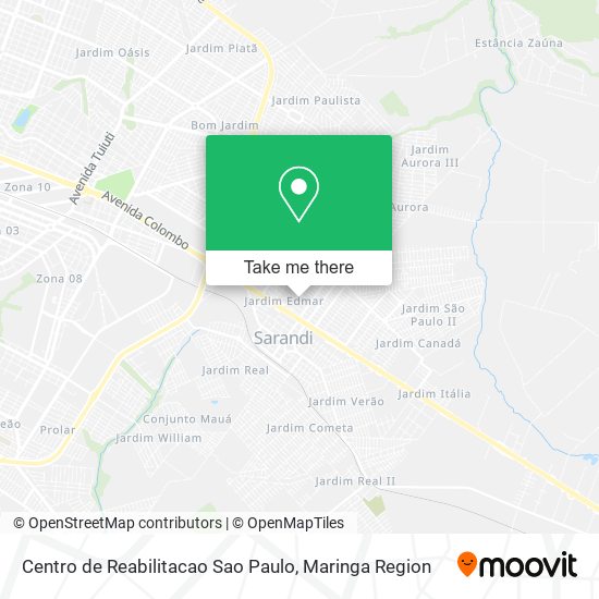 Mapa Centro de Reabilitacao Sao Paulo