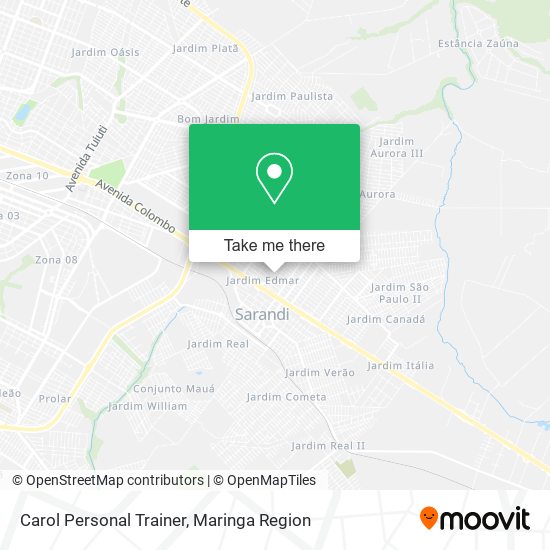 Carol Personal Trainer map