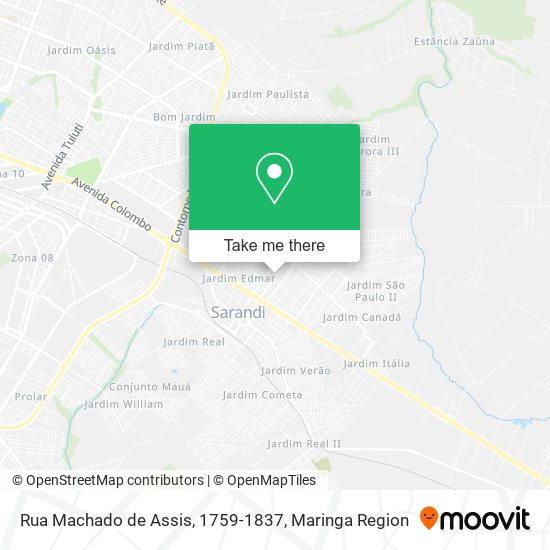 Mapa Rua Machado de Assis, 1759-1837