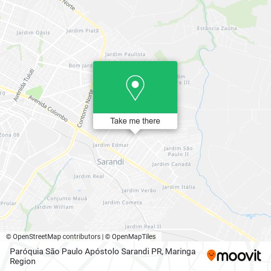 Paróquia São Paulo Apóstolo Sarandi PR map