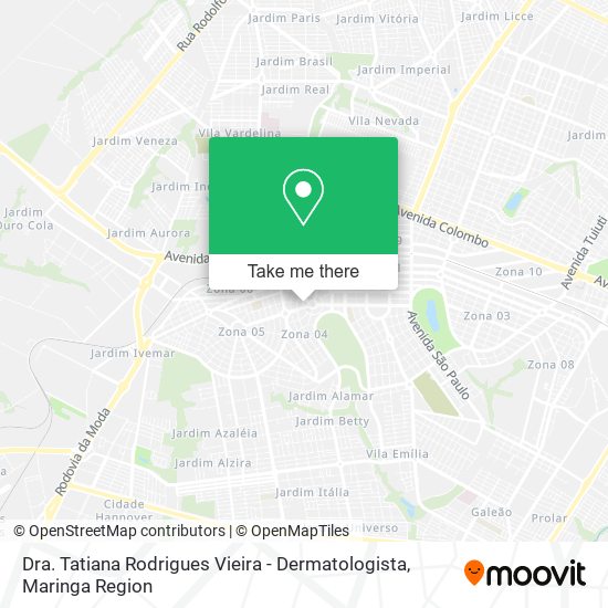 Mapa Dra. Tatiana Rodrigues Vieira - Dermatologista
