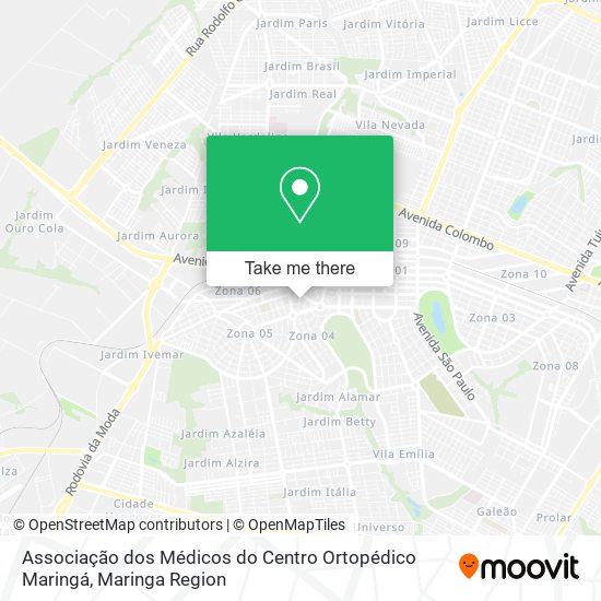 Mapa Associação dos Médicos do Centro Ortopédico Maringá