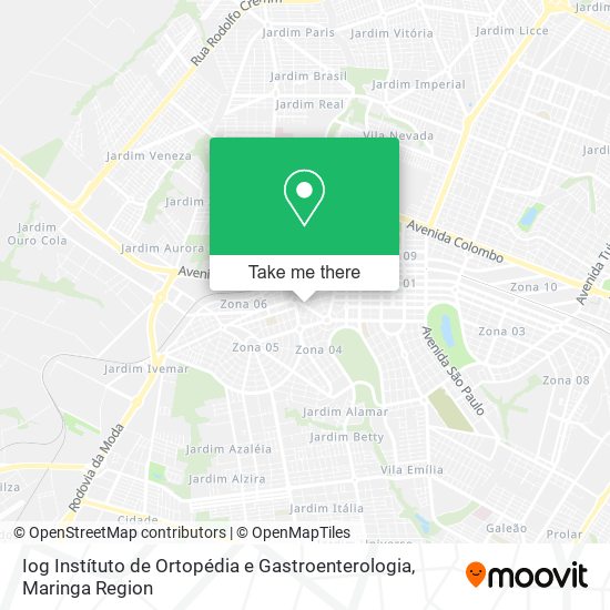 Iog Instítuto de Ortopédia e Gastroenterologia map