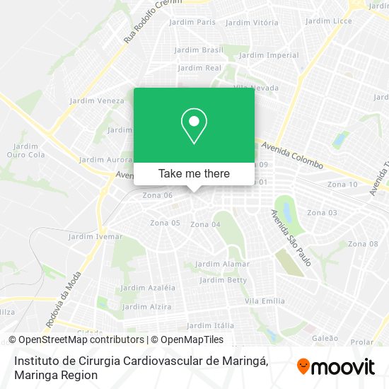 Mapa Instituto de Cirurgia Cardiovascular de Maringá