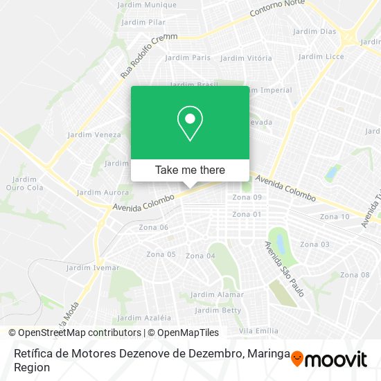 Mapa Retífica de Motores Dezenove de Dezembro