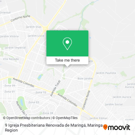 Mapa 9 Igreja Presbiteriana Renovada de Maringá