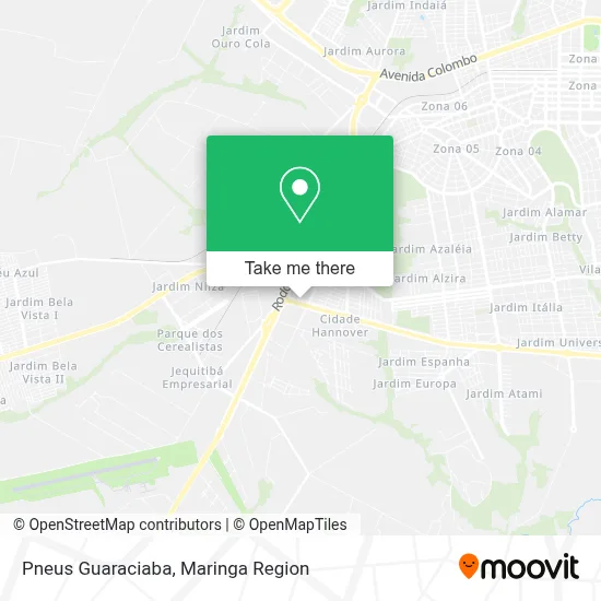 Pneus Guaraciaba map