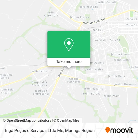 Ingá Peças e Serviços Ltda Me map
