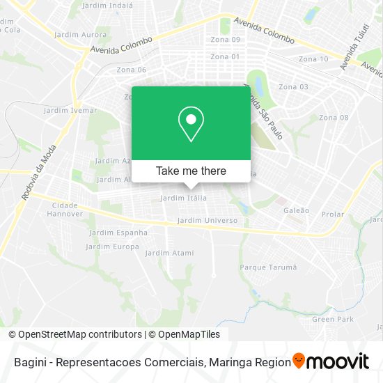 Bagini - Representacoes Comerciais map