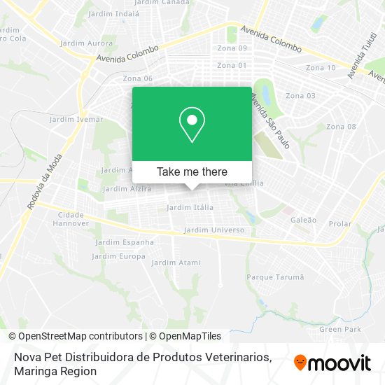 Mapa Nova Pet Distribuidora de Produtos Veterinarios