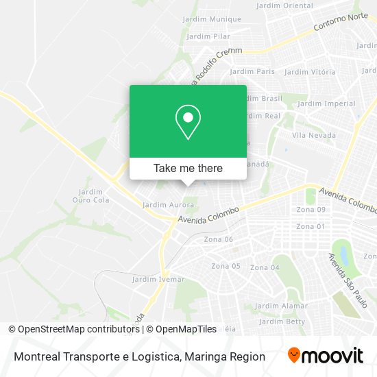 Mapa Montreal Transporte e Logistica