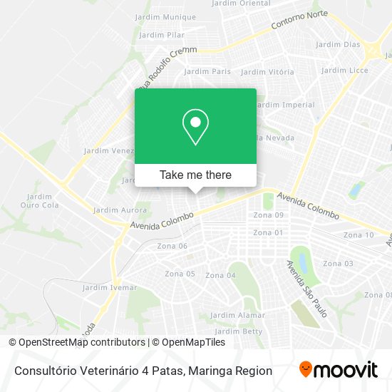 Consultório Veterinário 4 Patas map