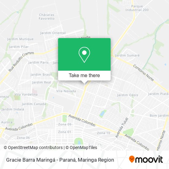 Mapa Gracie Barra Maringá - Paraná