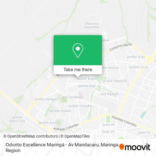 Mapa Odonto Excellence Maringá - Av Mandacaru