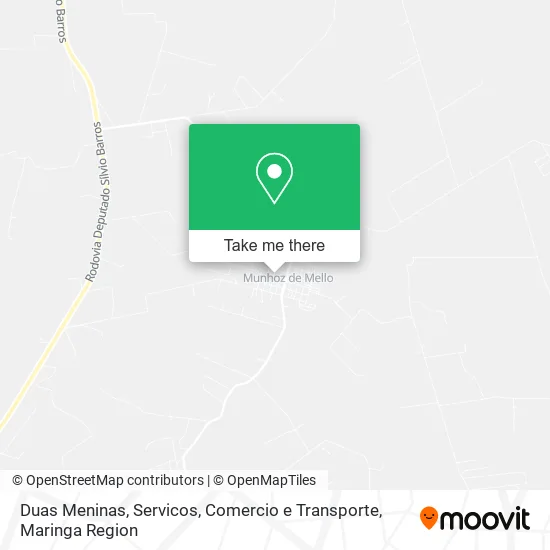 Duas Meninas, Servicos, Comercio e Transporte map