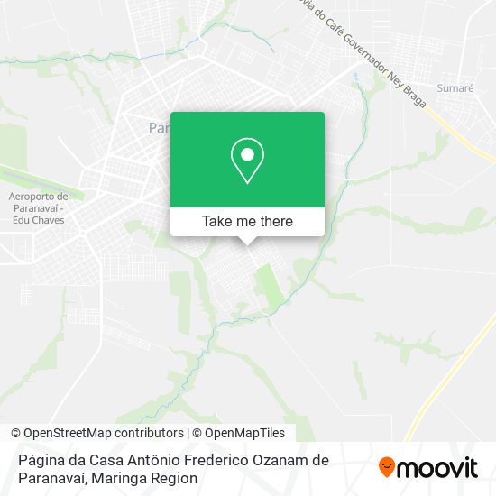 Mapa Página da Casa Antônio Frederico Ozanam de Paranavaí